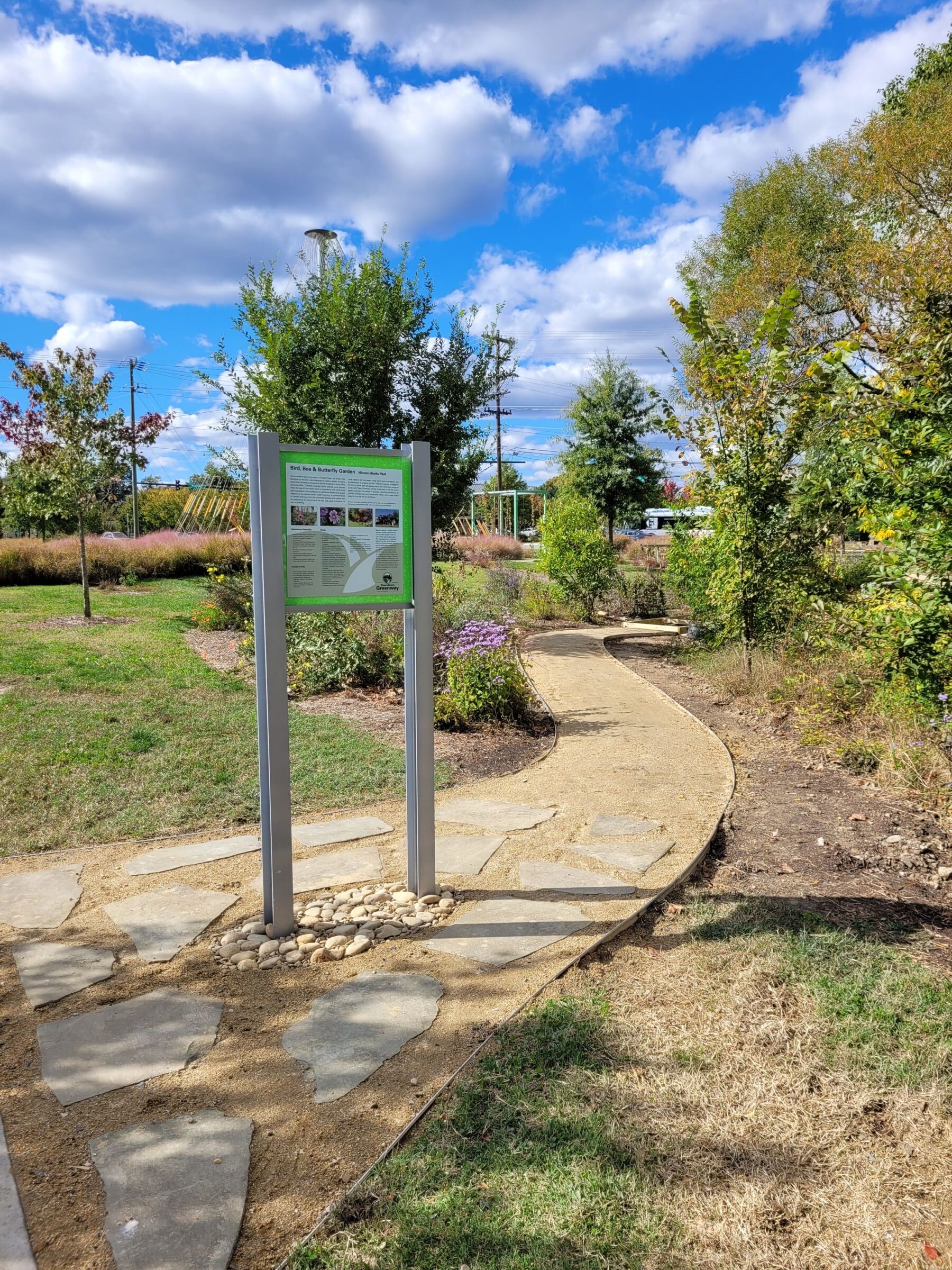 Milestone marker along Downtown Greenway